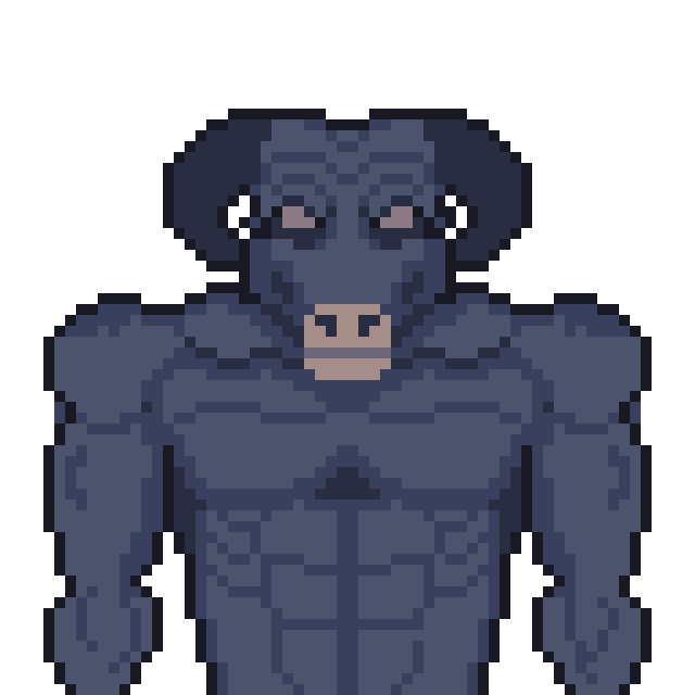 Pixel art minotaur