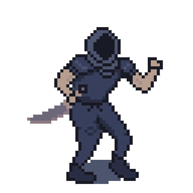 Pixel art rogue attack animation